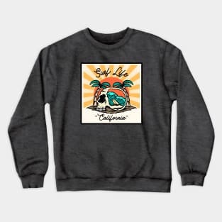 Surf Life California Surfing Crewneck Sweatshirt